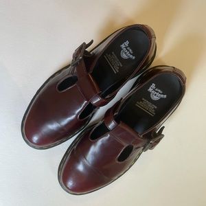 Dr. Martens Mary Janes - Burgundy Vegan Polley Leather